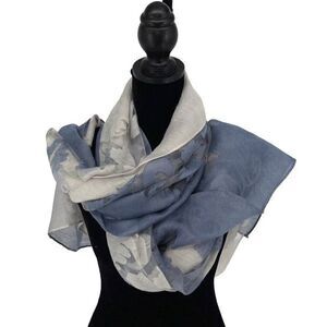 2 Chic Womens Sheer Jacquard Ombre Brocade Lightweight Scarf Gray 28.5”w x 79” L